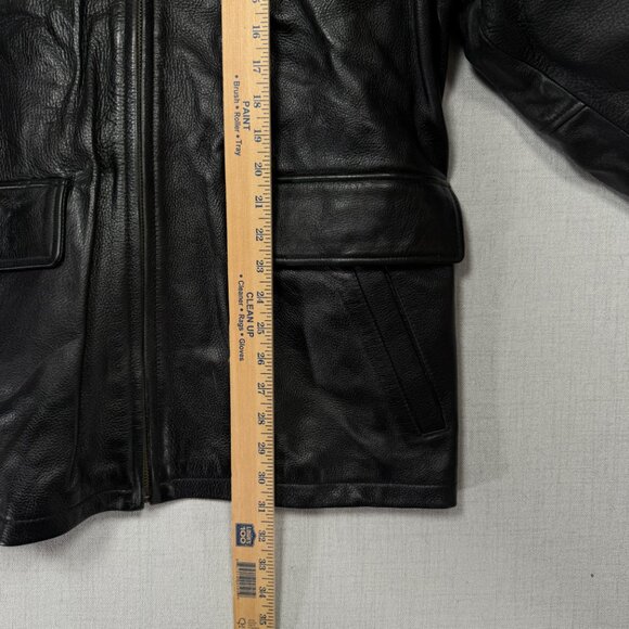 Vintage Wilsons Leather Black Jacket Full Zip Front Quilted Liner Size S - Picture 9 of 14